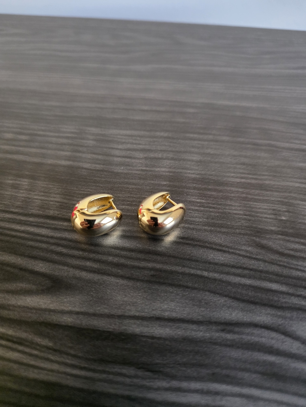 Gold Toned Chunky Huggie Hoop Earrings - Women's Jewelry